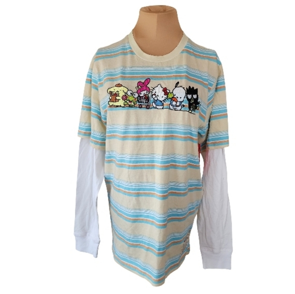 Hello Kitty & Friends Kawaii Mart Striped‎ Tee XS BoxLunch 2022 Sanrio Cute